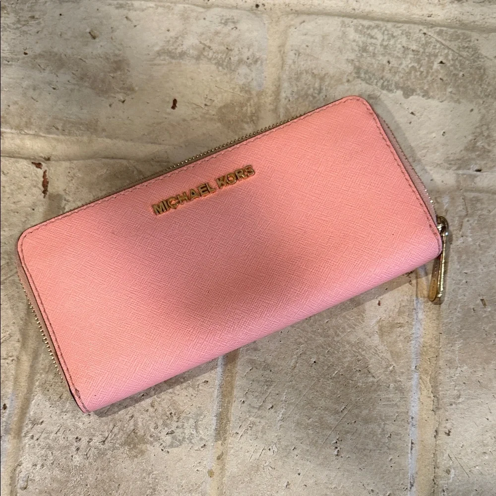 Michael Kors Blush Pink Zip-Around Wallet